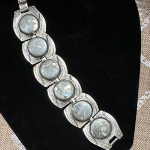 Elegant Silver Bracelet with Gray Accents